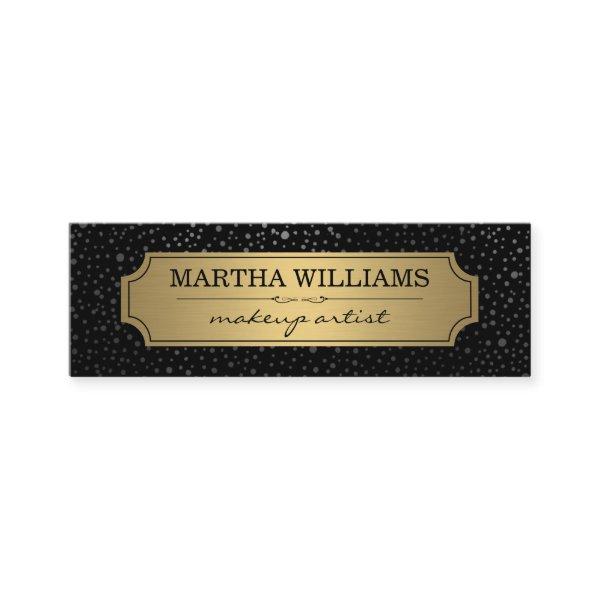 Gold Frame with Metallic Dots Pattern Black Mini