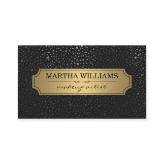 Gold Frame with Metallic Dots Pattern Gray