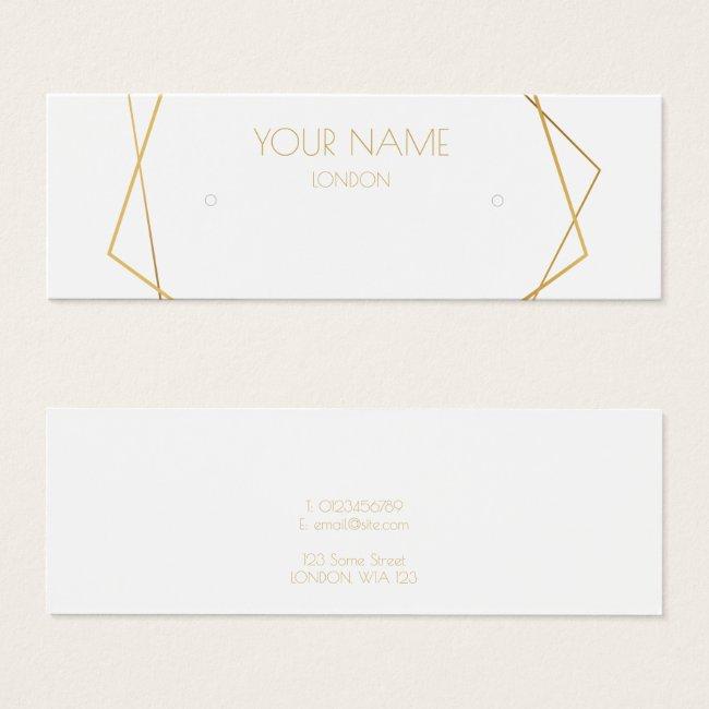 Gold geometric earring display card