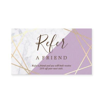 Gold Geometric Pattern Marble Lavender Referral