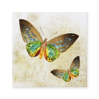 ** Gold Gilded Mystical Gold Gilded Butterfly Square