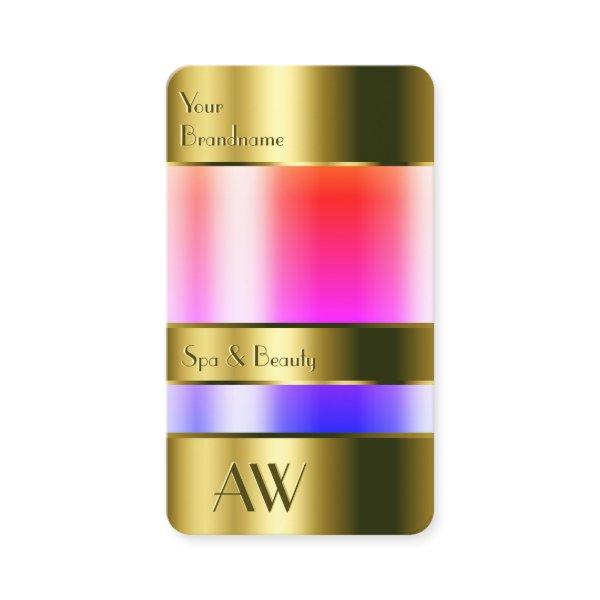 Gold Glass Case Look Colorful Liquids Monogram