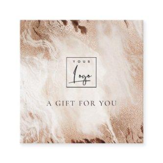 Gold Glitter Agate Marble Gift Certificate Logo