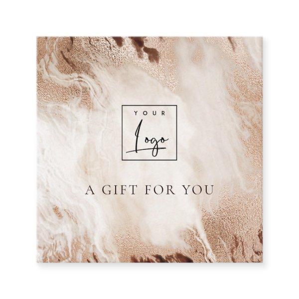 Gold Glitter Agate Marble Gift Certificate Logo