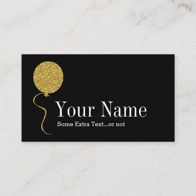 Gold Glitter Balloon Event Party Planner Black