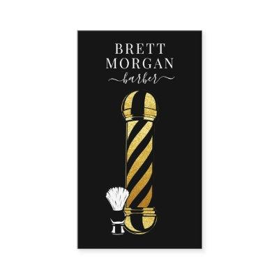 Gold Glitter Black Barber Pole Barber  Business Ca