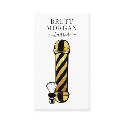 Gold Glitter Black Barber Pole Barber