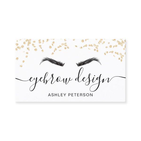 Gold glitter confetti black white eyebrow design