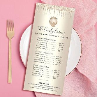 Gold Glitter Drips Chocolate Dessert Sweets Menu