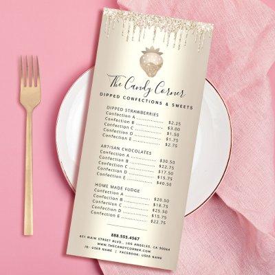 Gold Glitter Drips Chocolate Dessert Sweets Menu