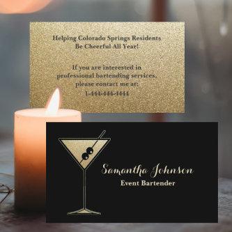 Gold Glitter Event Bartender