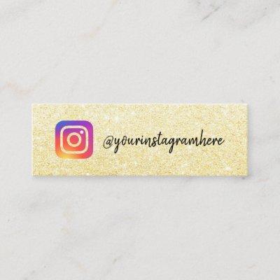 Gold glitter Instagram logo social media script Calling Card