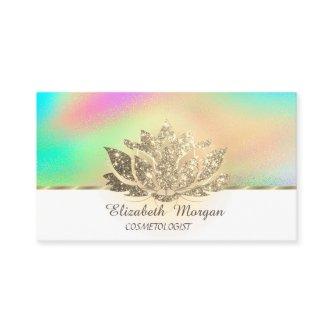 Gold Glitter Lotus Colorful Holographic