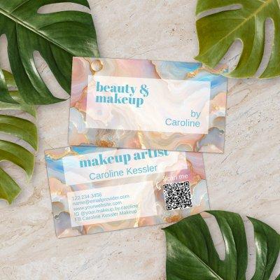 Gold Glitter Marble Art Pattern Scannable QR Code