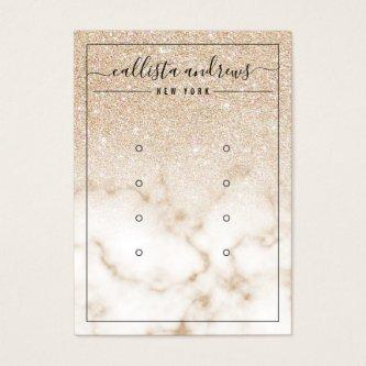 Gold Glitter Marble Ombre Earrings Display Card