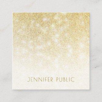 Gold Glitter Modern Minimalist Elegant Simple Square