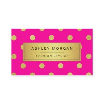 Gold Glitter Polka Dots - Stylish Beauty Pink