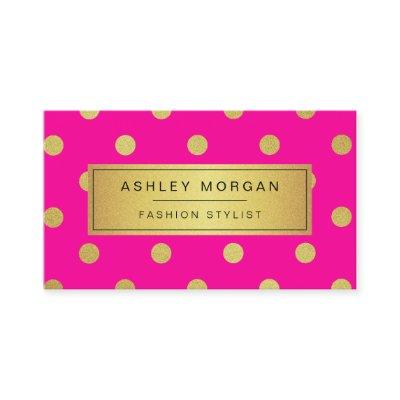 Gold Glitter Polka Dots - Stylish Beauty Pink