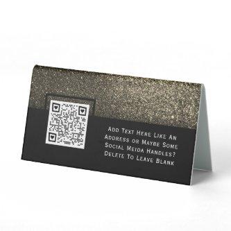 Gold Glitter Professional Photo Logo QR code  Table Tent Sign