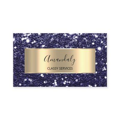 Gold  Glitter QR Code Logo Beauty Spark Blue Navy