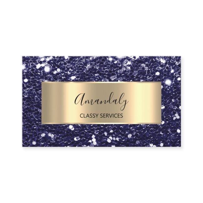 Gold Glitter QR Code Logo Beauty Spark Blue Navy