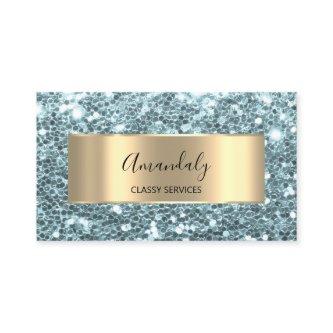 Gold  Glitter QR Code Logo Tiffanyies Blue Aqua Bu