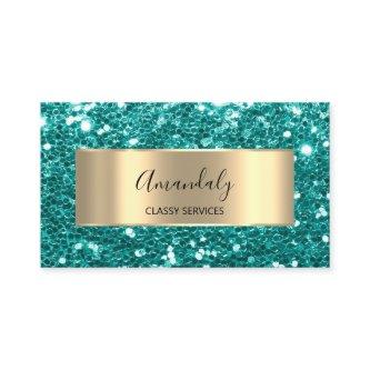 Gold  Glitter QR Code Logo Tiffanyies Emerald  Bus