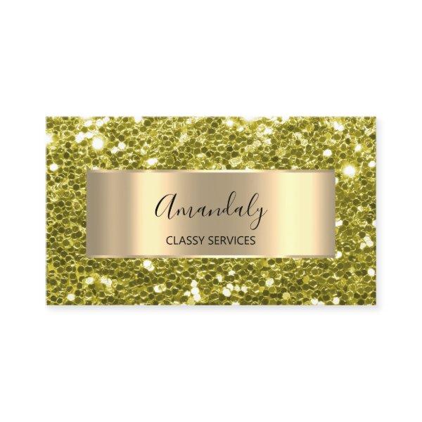 Gold Glitter QRCode Logo Elegant Yellow Green   Bu