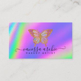 Gold Glitter Rainbow Holographic Butterfly