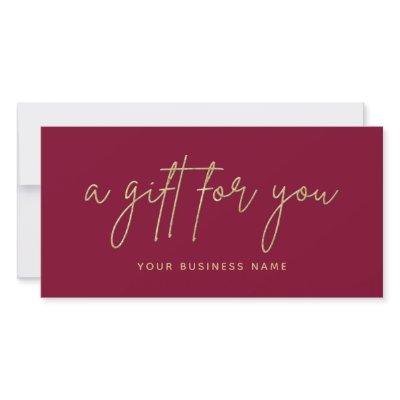 Gold Glitter Script Business Gift Voucher