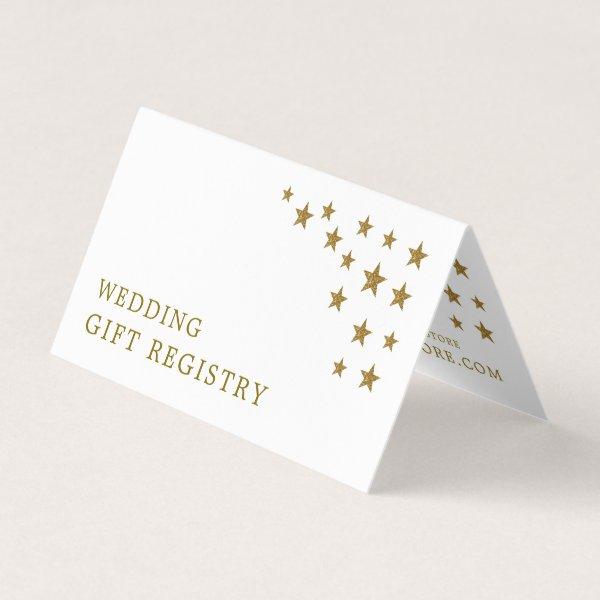 Gold Glitter Stars Gift Registry Card