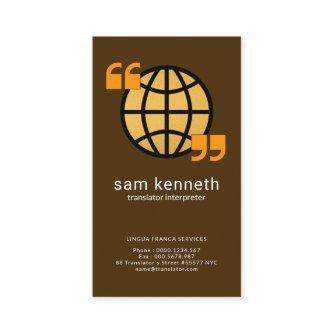 Gold Globe Creative Quotation Marks Translator