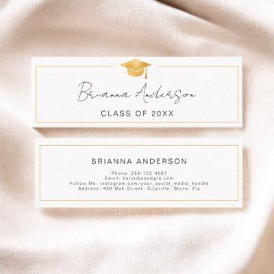 Gold Graduation Name Card Elegant Insert Card