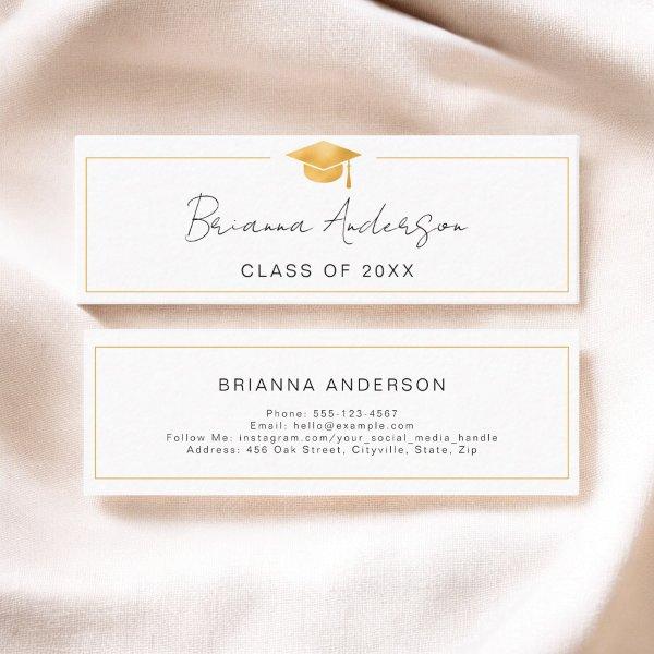 Gold Graduation Name Card Elegant Insert Card