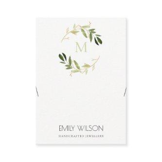 GOLD GREEN FOLIAGE MONOGRAM BRACELET DISPLAY LOGO