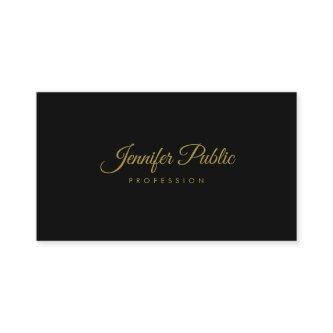 Gold Handwritten Script Elegant Simple Black Plain