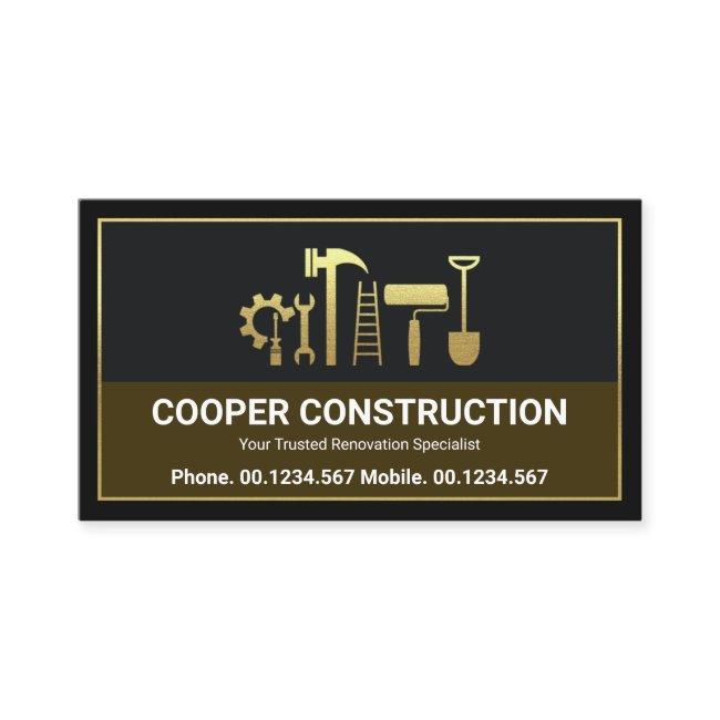 Gold Handyman Tools Letter C Logo, Construction