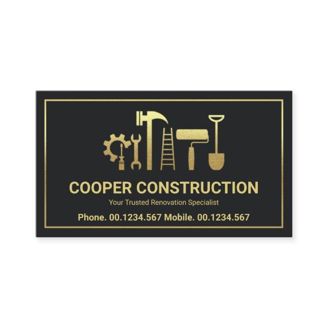 Gold Handyman Tools Letter C Logo, Contractor