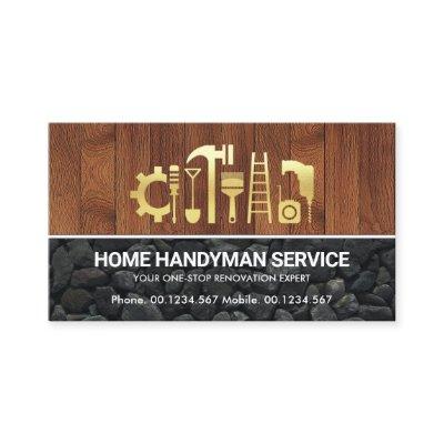 Gold Handyman Tools On Timber Stone