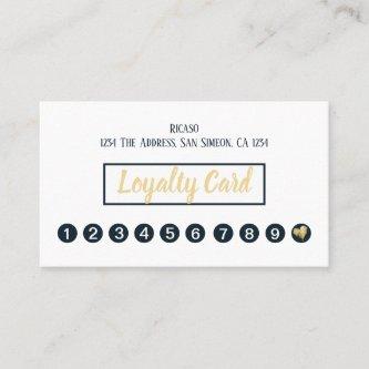 Gold Heart 10th Appointment Personalized Loyalty Card