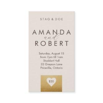 Gold Heart Stag & Doe Ticket
