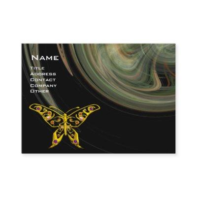 GOLD HYPER BUTTERFLY JEWEL Grey Fractal Swirls