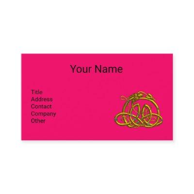 GOLD HYPER DRAGON,CELTIC KNOTS Hot Pink Fuchsia