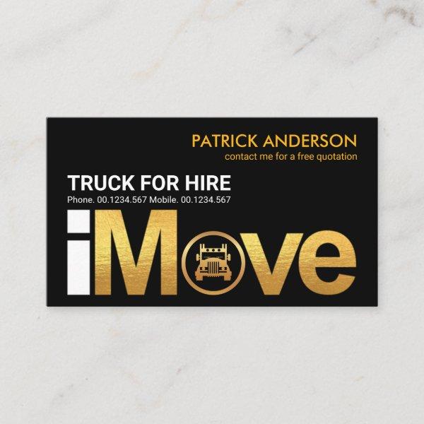 Gold "i Move" Signage Truck Logo Home Moving