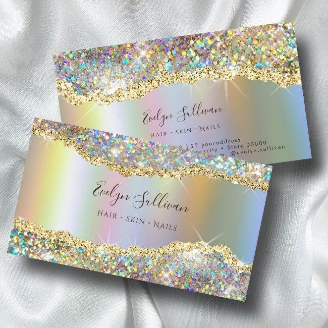 Gold iridescent foil glitter