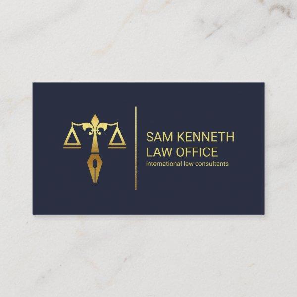 Gold Justice Scales Pen Gold Stripe Lawyer