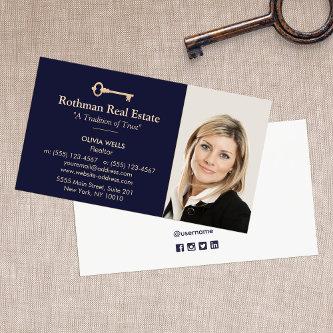 Gold Key Real Estate Agent  Add Photo Navy