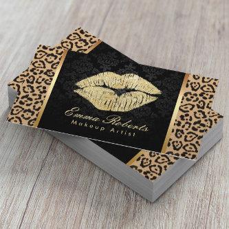 Gold Kiss Leopard Print Damask Makeup Artist