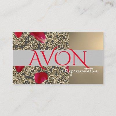 Gold lace and Roses Personalized Avon