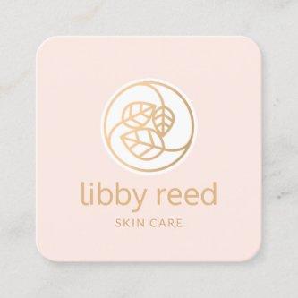 Gold Leaves Trio Logo Square Pink Beauty Spa Square
